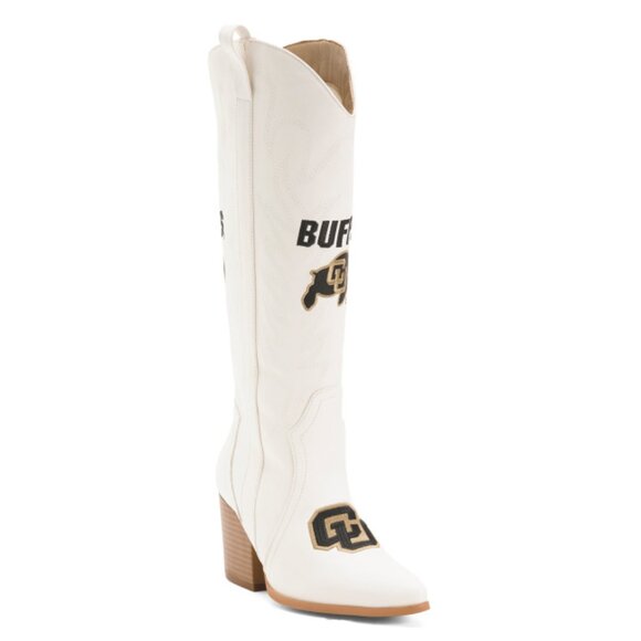 VACCARI BOOTS White Colorado Blair Tall Heeled Western Boots - Picture 1 of 2